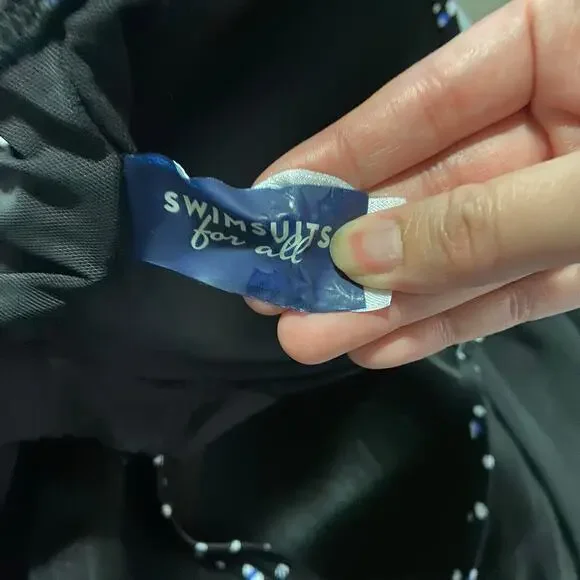 Swimsuits for All Size 20 Black White & Blue Polka Dot Underwire Tankini Top - Picture 7 of 8